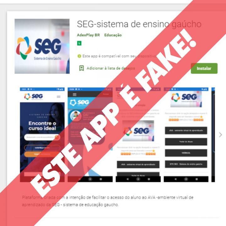 [Comunicado] Aplicativo Falso